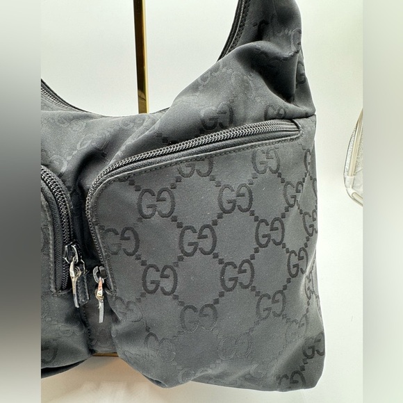Gucci-Authentic-Canvas Hobo with Monogram GG logo - Double Pocket - Picture 2 of 15